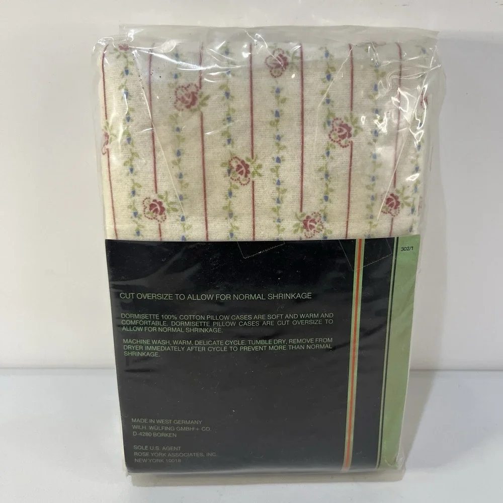 Vtg Dormisette Ultimate 100%‎ Cotton Flannel Pillowcases New Deadstock Cottage